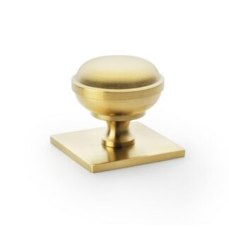 Castella Hastings 34mm Knob on Backplate Satin Brass PVD