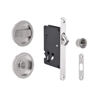 Zanda Visca Round Sliding Privacy Kit Brushed Nickel