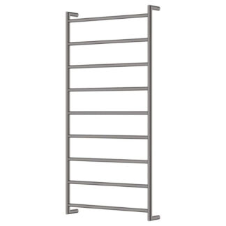 Fienza Kaya Round Heated Towel Rail 600X1200X100mm 9 Bars Gun Metal