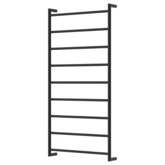 Fienza Kaya Round Heated Towel Rail 600X1200X100mm 9 Bars Matte Black