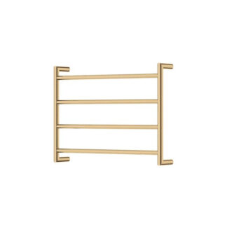 Fienza Kaya Round Heated Towel Rail 600X450X100mm 4 Bars Urban Brass