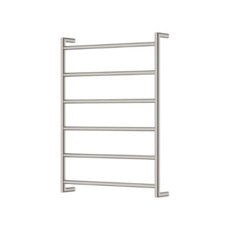 Fienza Kaya Round Heated Towel Rail 600X800X100mm 6 Bars Brushed Nickel