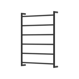 Fienza Kaya Round Heated Towel Rail 600X800X100mm 6 Bars Matte Black