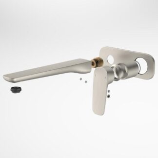 Caroma Contura II 220mm Wall Basin/Bath Mixer - Trim Kit - Brushed Nickel