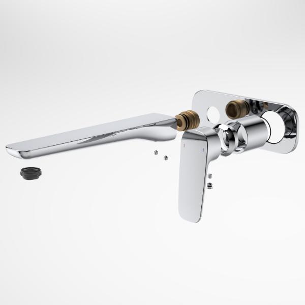 Caroma Contura II 220mm Wall Basin/Bath Mixer - Trim Kit - Chrome