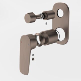 Caroma Contura II Bath/Shower Mixer with Diverter - Trim Kit - Brushed Bronze