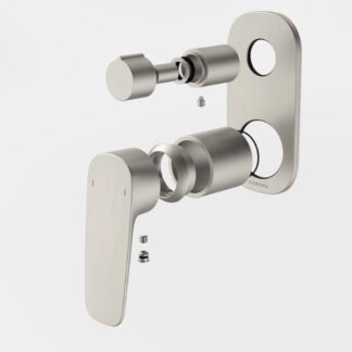 Caroma Contura II Bath/Shower Mixer with Diverter - Trim Kit - Brushed Nickel
