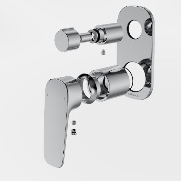 Caroma Contura II Bath/Shower Mixer with Diverter - Trim Kit - Chrome