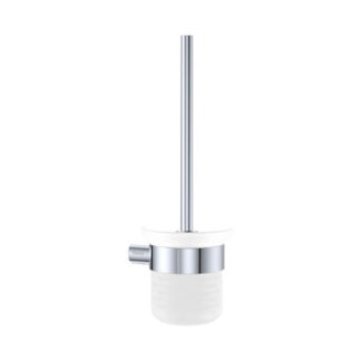 Fienza Empire Slim Toilet Brush and Glass Holder Chrome