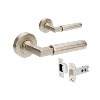 Zanda Zurich Hammered Passage Lever Set Brushed Nickel