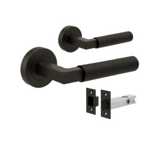 Zanda Zurich Fluted Passage Lever Set Graphite Nickel