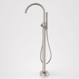 Caroma Liano II Freestanding Bath Filler with Hand Shower Brushed Nickel - Full Kit