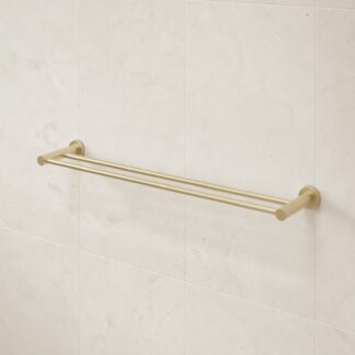 Caroma Liano II Double Towel Rail 640mm - Brushed Brass