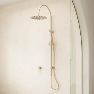 Caroma Liano II Rail Shower with Overhead - Brushed Brass
