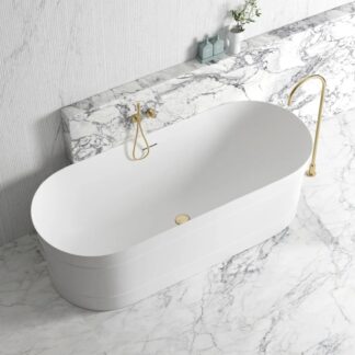 Otti Attica Bondi 1700x800x580 Matte White Bath with Overflow