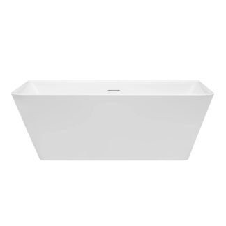 Decina Aria 1500 Back-To-Wall Freestanding Bath with Integrated Overflow
