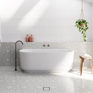 Bao Elegant 1500mm Back to Wall Bath - Matte White