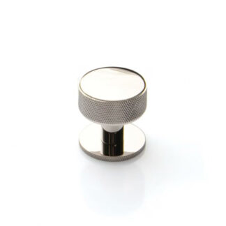 Momo Belgravia Knurled 35mm Solid Brass Round Knob Polished Nickel