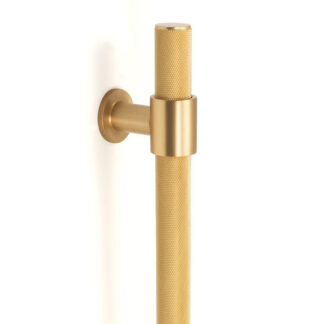 Momo Belgravia Knurled Door Pull Handle 600mm Brushed Satin Brass