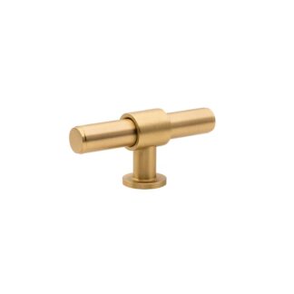 Momo Handles Belgravia 82mm T Knob Plain Brushed Satin Brass