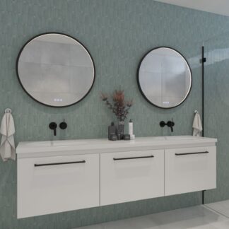 Radiant Olek LED Mirror 600mm - 900mm - Black
