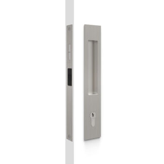 Nidus Mardeco rectangular flush pull Euro Lock set Brushed Nickel (cylinder sold separately)