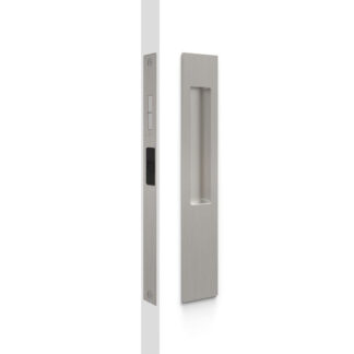 Nidus Mardeco rectangular flush pull Snib lock set Brushed Nickel (inside snib, no cylinder)
