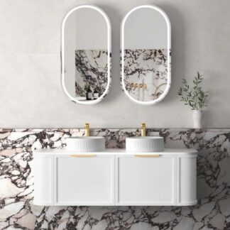 Otti Hampshire Wall Hung Curve Vanity - White