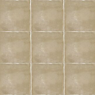 Beige Malee Satin Hand Made Spanish Ceramic Tile 130 x 130 x 8mm
