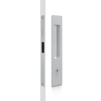 Nidus Mardeco rectangular flush pull Euro Lock set Brushed Satin Chrome (cylinder sold separately)