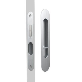 Nidus Mardeco radius flush pull privacy set Brushed Satin Chrome