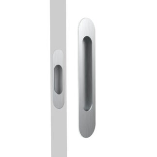 Nidus Mardeco radius flush pull set incl end pull Brushed Satin Chrome