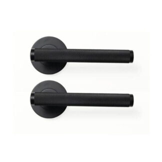 Momo Bellevue Knurled Dummy Lever Door Handle Set Matte Black