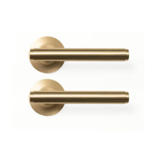 Momo Bellevue Plain Dummy Lever Door Handle Set Brushed Satin Brass