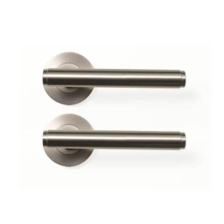 Momo Bellevue Plain Dummy Lever Door Handle Set Dull Brushed Nickel