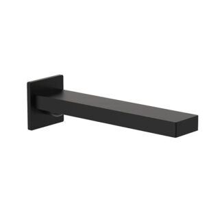 Clark Square Lead Free Wall Basin/Bath Outlet 220mm Matte Black