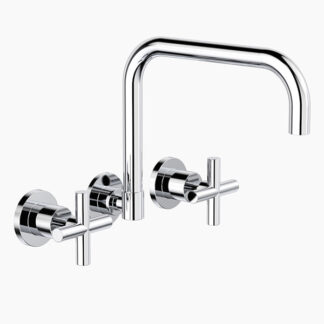Clark Cross Lead Free Wall Sink Set - Chrome
