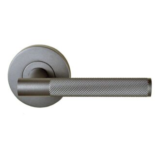 Nidus Knurled Domici Privacy Door Handle Set Gun Metal Grey