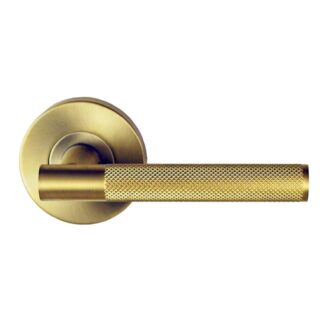Nidus Knurled Domici Privacy Door Handle Set Satin Brass