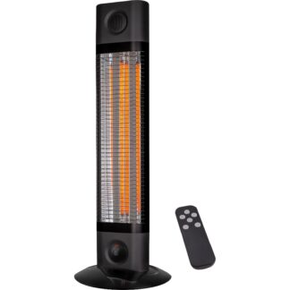 Thermogroup Cedar 1800W Free Standing Outdoor Heater with Remote 840x300x300mm - Black