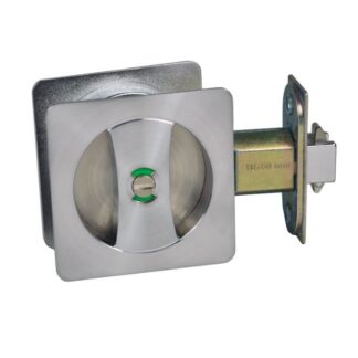 Nidus Lockable Sliding Cavity Door Square Backplate Privacy Set Include End Pull Satin Chrome
