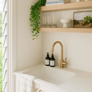 Turner Hastings Cuisine 60 x 46 Inset / Undermount Fine Fireclay Gloss White Sink