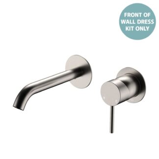 Fienza Kaya Basin/Bath Wall Mixer Dress Kit Set Round Plates 160mm Outlet Brushed Nickel