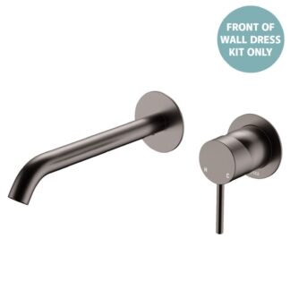 Fienza Kaya Basin/Bath Wall Mixer Dress Kit Set Round Plates 200mm Outlet Gun Metal