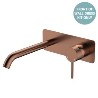 Fienza Kaya Basin/Bath Wall Mixer Dress Kit Set Rectangular Plate 200mm Outlet Brushed Copper