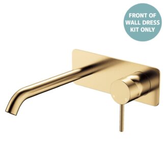 Fienza Kaya Basin/Bath Wall Mixer Dress Kit Set Rectangular Plate 200mm Outlet Urban Brass