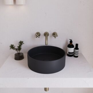 Eight Quarters 390mm Concrete Circle Above Counter Basin - Charcoal