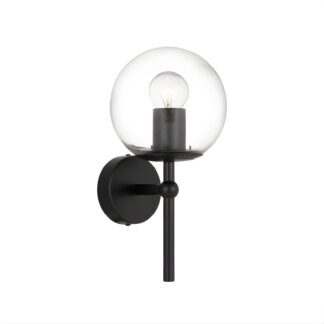 Telbix Eterna 1 Wall Light Black Clear