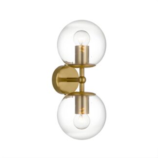 Telbix Eterna 2 Wall Light Antique Gold Clear