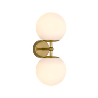 Telbix Eterna 2 Wall Light Antique Gold Opal Matte